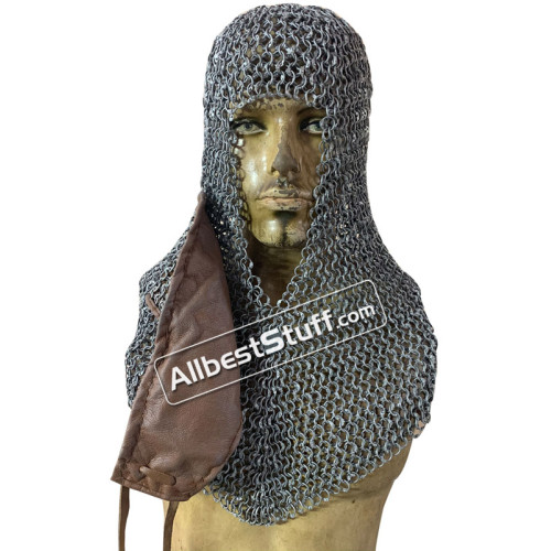 Round Riveted Aluminum Chain Mail Hood 10 mm