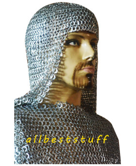 03 Quantity 8mm Chain mail Large Flat Rivet Flat Solid Ring Hauberk and Integrated Coif