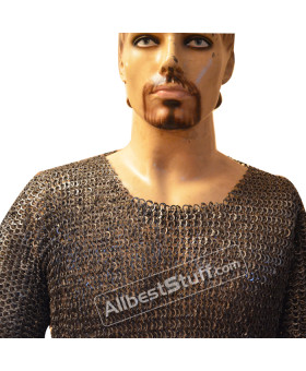 Knight Armour Hauberk Flat Riveted Maille Chest 45