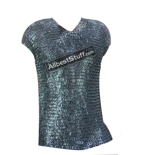 Long Length Riveted Chain Mail Hauberk Chest 48 Sleeveless