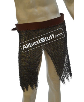 Titanium Chainmail Skirt with Waist Belt