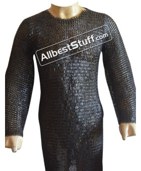 8 MM Hauberk Wedge Riveted Maille Full Sleeves