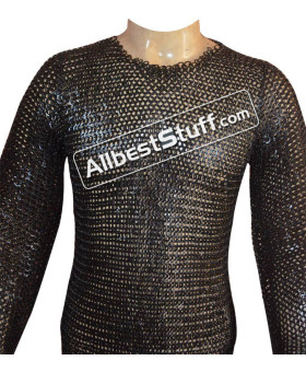 8 MM Long Chain Mail Hauberk Wedge Riveted Maille Chest 48