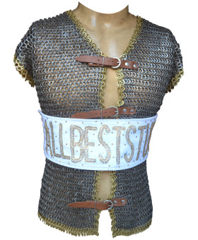 Chain Mail Riveted Jacket with Leather Fasteners