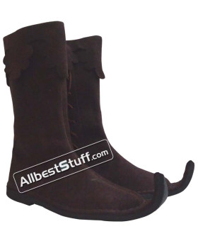 Medieval Leather Pirate Boots Grayish Brown