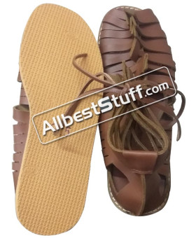 Medieval Rubber Sole Roman Leather Caligae Sandals