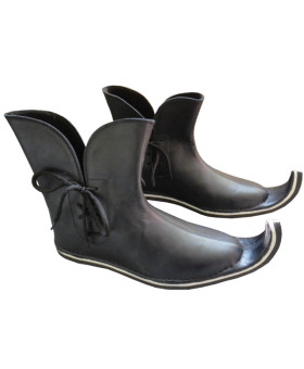 Medieval Leather Pirate Shoes Black