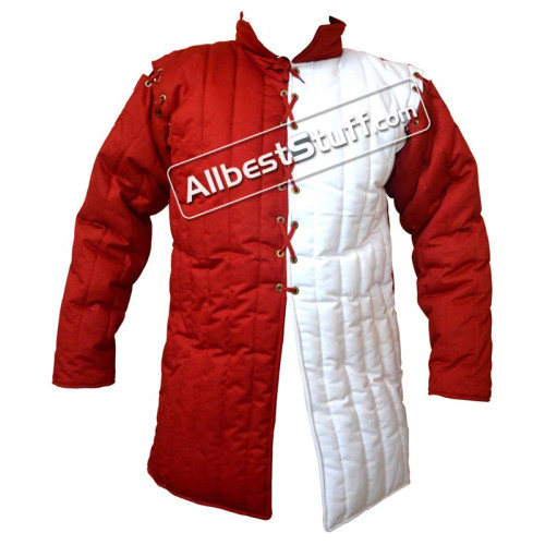 Medieval Thick Padded Gambeson Stitched Sleeves