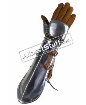 Arm Protection Steel Pair with riveted Chain Mail Rings 18 Gauge