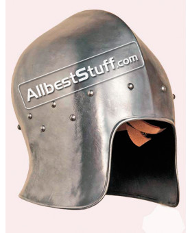 Medieval 15th Century Barbute Helmet Made of 14 Gauge Steel