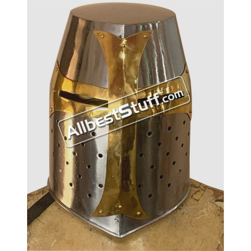 Medieval Crusader New Templar Helmet with Mason's Brass Cross