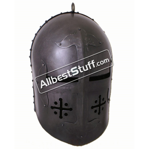 Medieval Great Helmet of William de Staunton 16 Gauge Steel