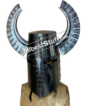 Set of 5 Teutonic Knight Templar Great Helmet 18 Gauge Steel