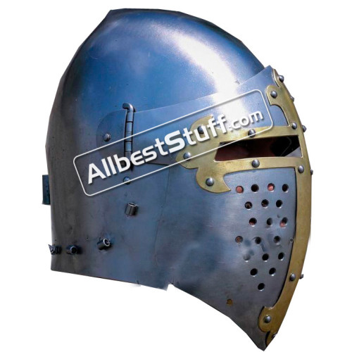 Medieval Visor Helmet made from Steel Combat Version